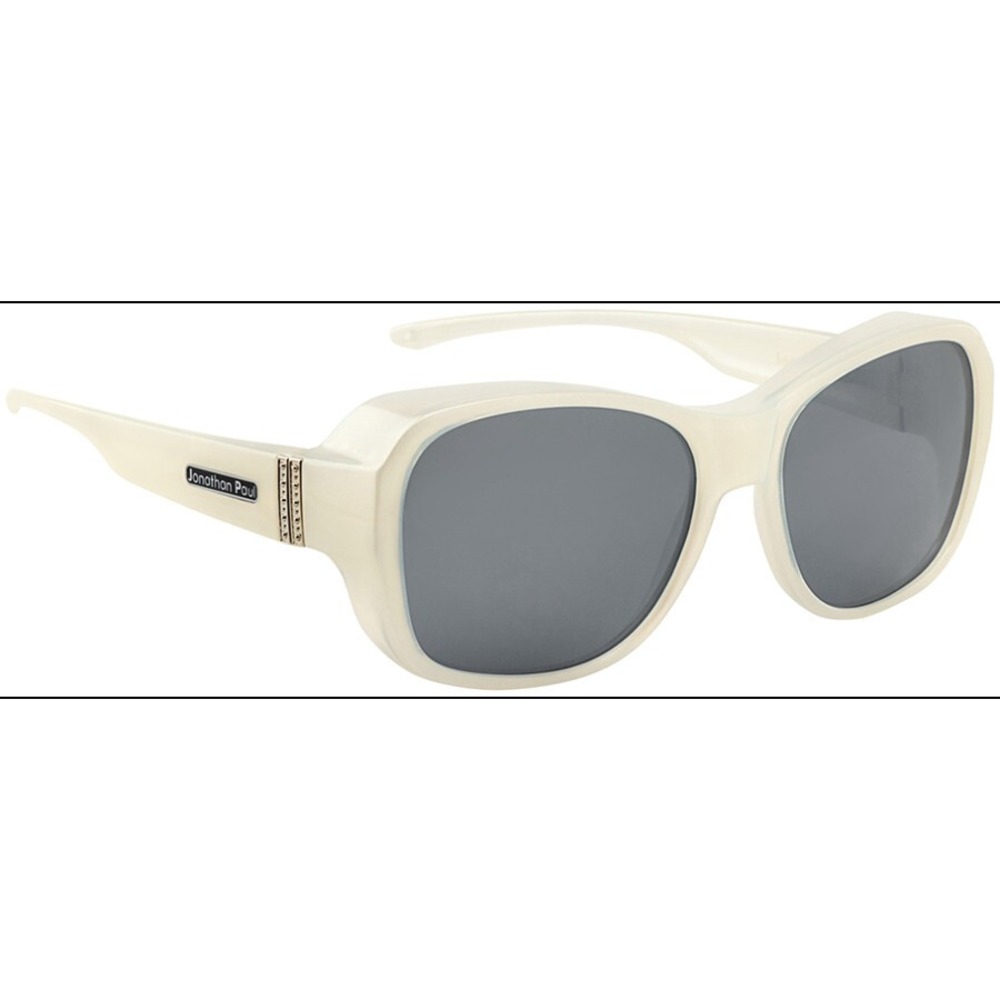 New JONATHAN PAUL Polarized Sunglasses Fit-overs Timeless White Ice Large TM006